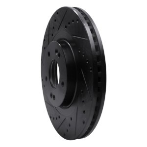 Kia Sorento Brake Rotor (1) - Front Left - R1 Concepts - Drilled & Slotted - Black - `15-`20